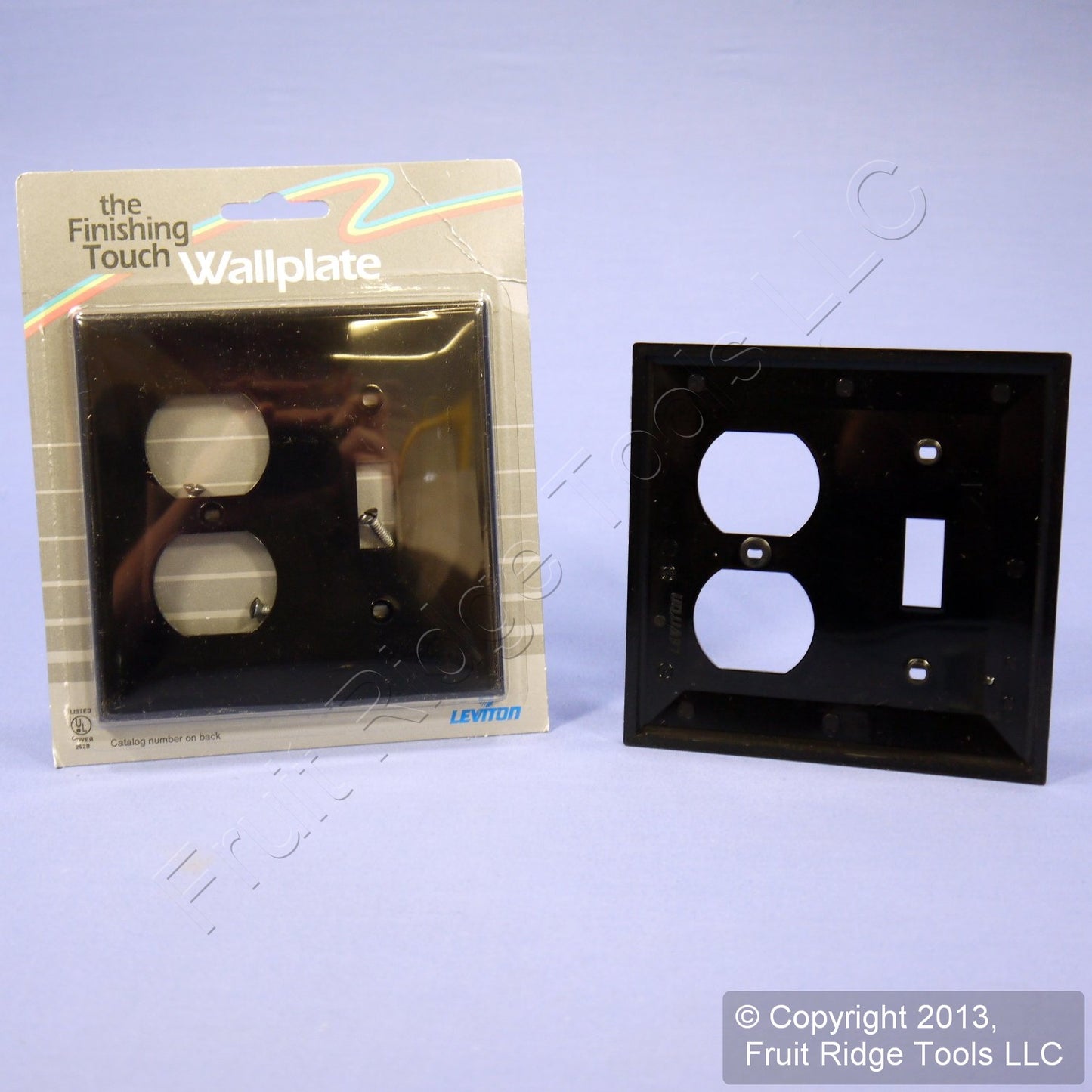 Leviton 80705-E Black 2-Gang Toggle Duplex Outlet Unbreakable Wallplates 2pcs