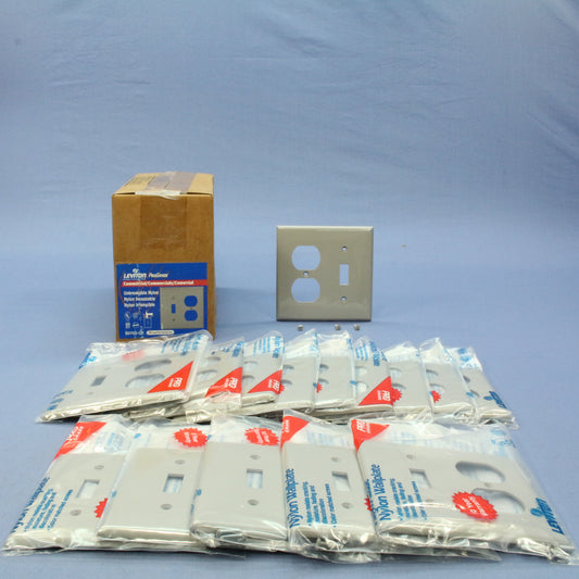 Leviton 80705-GY Gray 2-Gang Toggle Duplex Outlet Unbreakable Wallplates 15pcs