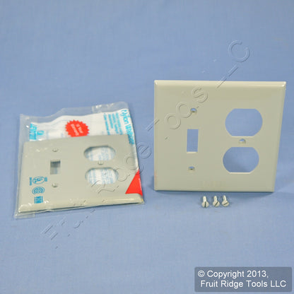 Leviton 80705-GY Gray 2-Gang Toggle Duplex Outlet Unbreakable Wallplates 2pcs
