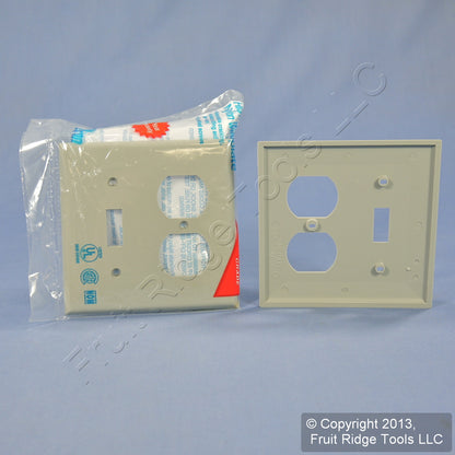 Leviton 80705-GY Gray 2-Gang Toggle Duplex Outlet Unbreakable Wallplates 2pcs