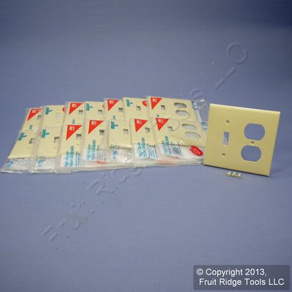 Leviton 80705-I Ivory 2-Gang Toggle Duplex Outlet Unbreakable Wallplates 15pcs