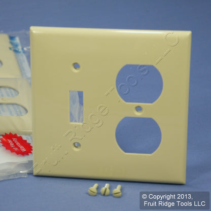 Leviton 80705-I Ivory 2-Gang Toggle Duplex Outlet Unbreakable Wallplates 15pcs