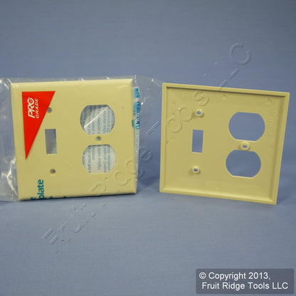 Leviton 80705-I Ivory 2-Gang Toggle Duplex Outlet Unbreakable Wallplates 15pcs