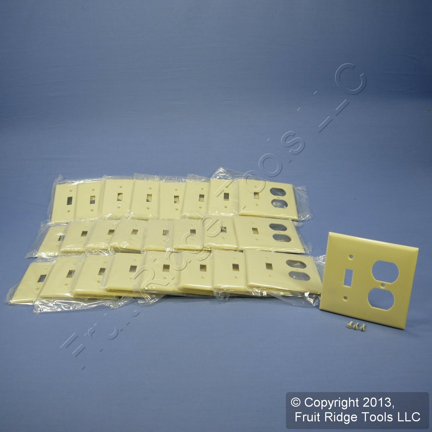 Leviton 80705-I Ivory 2-Gang Switch Outlet Unbreakable Nylon Wallplates 25-Pack