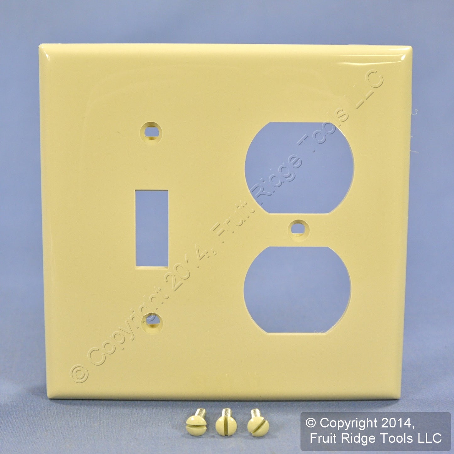 Leviton 80705-I Ivory 2-Gang Toggle Duplex Outlet Unbreakable Nylon Wallplate