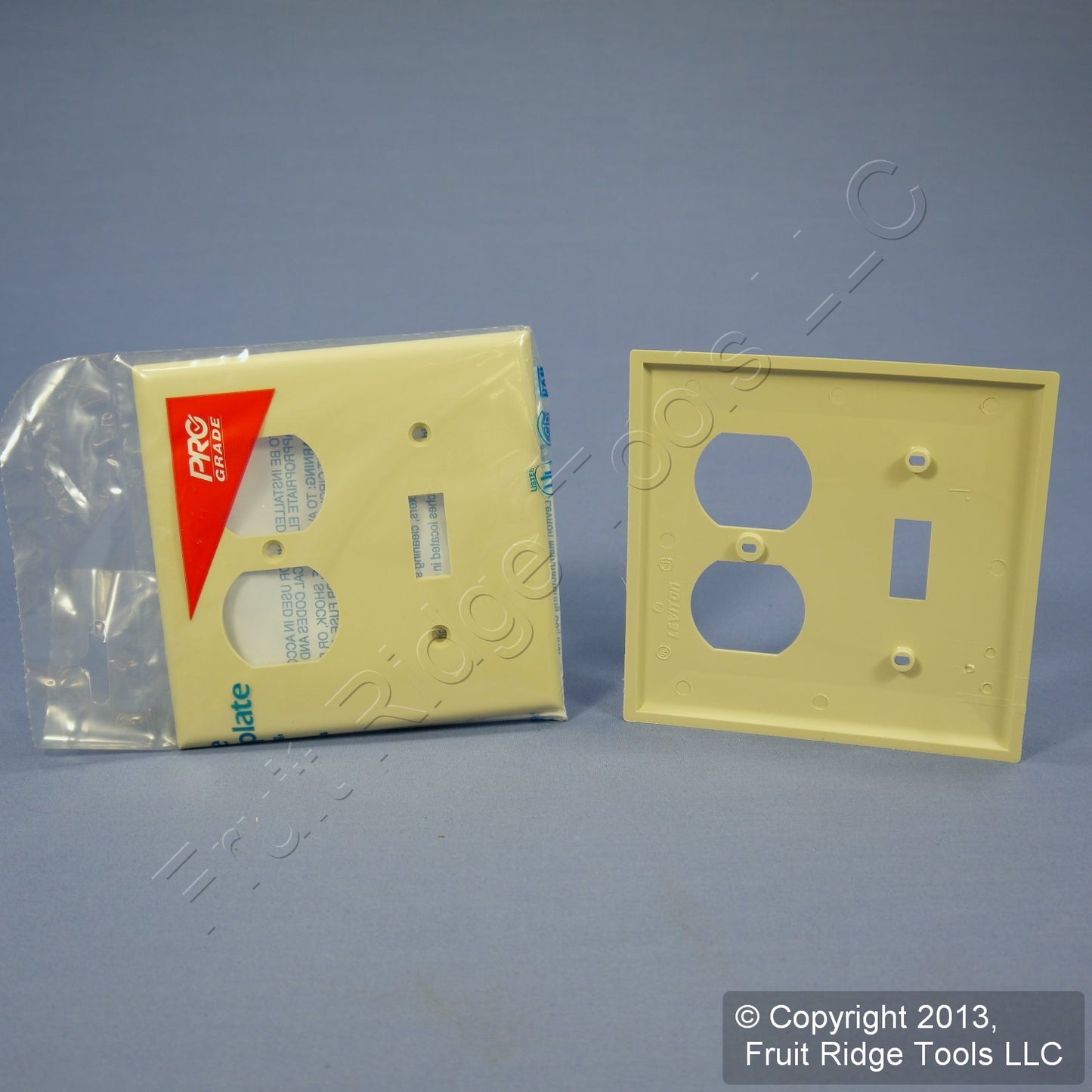 Leviton 80705-I Ivory 2-Gang Toggle Duplex Outlet Unbreakable Wallplates 2pcs