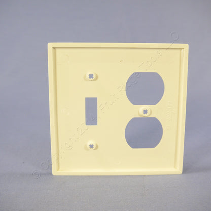 Leviton 80705-T Light Almond 2-Gang Toggle Duplex Unbreakable Wallplate Cover