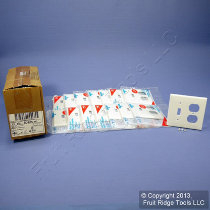Leviton 80705-W White 2-Gang Toggle Switch Outlet Nylon Wallplate Covers 15-Pack