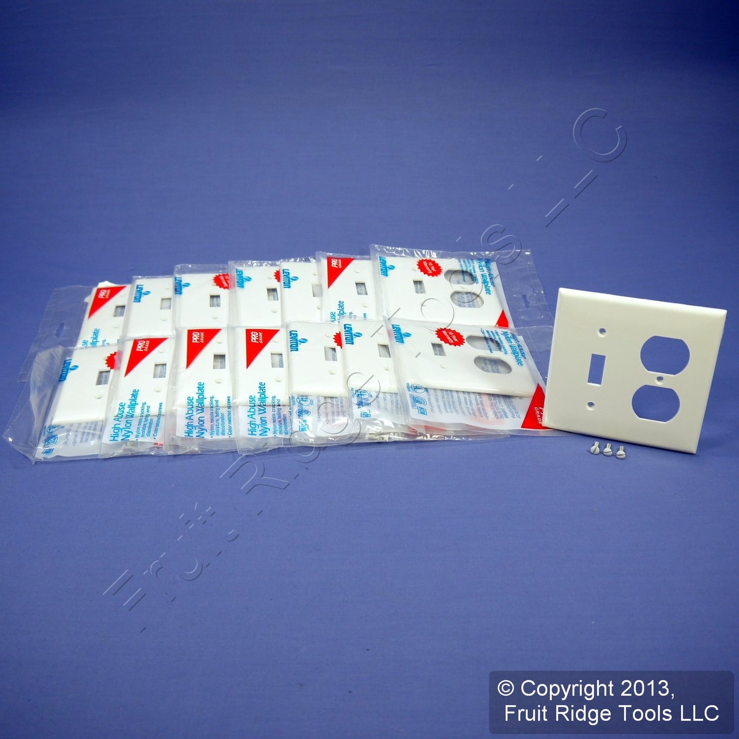 Leviton 80705-W White 2-Gang Toggle Switch Outlet Nylon Wallplate Covers 15-Pack