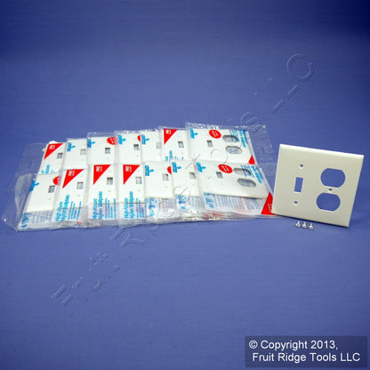 Leviton 80705-W White 2-Gang Toggle Switch Outlet Nylon Wallplate Covers 15-Pack
