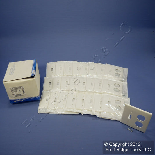 Leviton 80705-W White 2-Gang Unbreakable Toggle Duplex Outlet Wallplates 25-pack