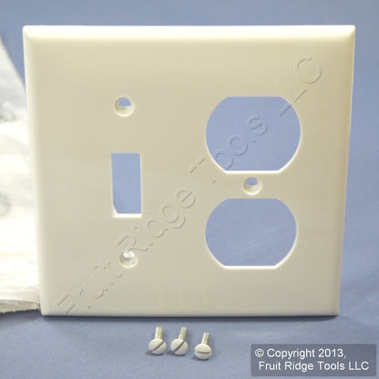 Leviton 80705-W White 2-Gang Unbreakable Toggle Duplex Outlet Wallplates 25-pack
