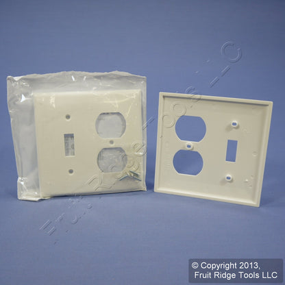 Leviton 80705-W White 2-Gang Unbreakable Toggle Duplex Outlet Wallplates 25-pack