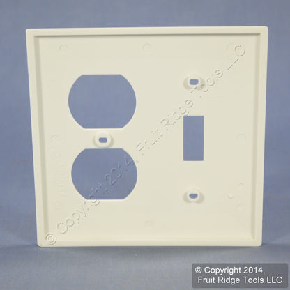 Leviton White 2Gang Unbreakable Wallplate Switch Duplex Receptacle Cover 80705-W