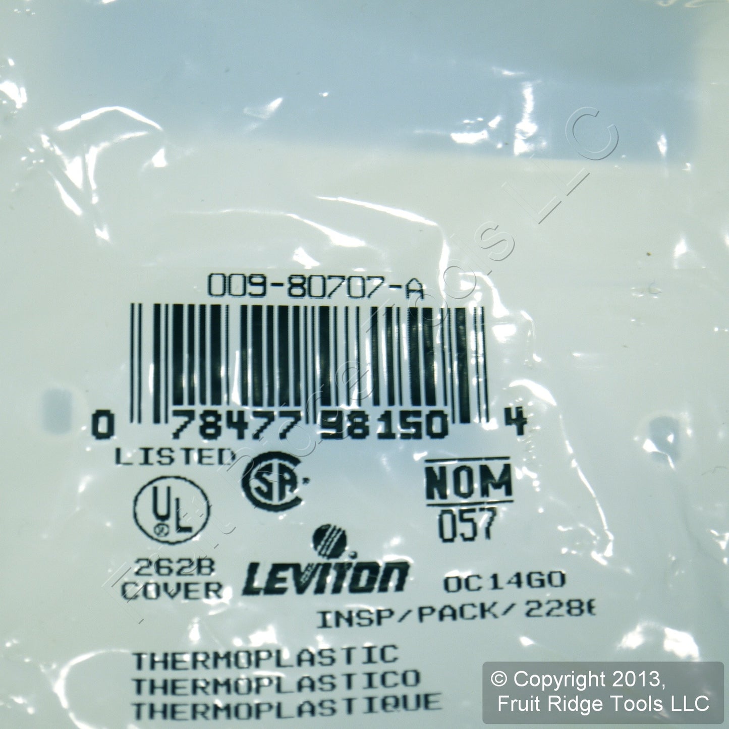 Leviton 80707-A Almond 2-Gang Toggle Decora Unbreakable Nylon Wallplate Cover