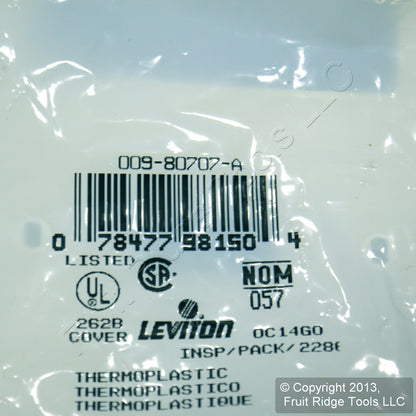 Leviton 80707-A Almond 2-Gang Toggle Decora Unbreakable Nylon Wallplate Cover