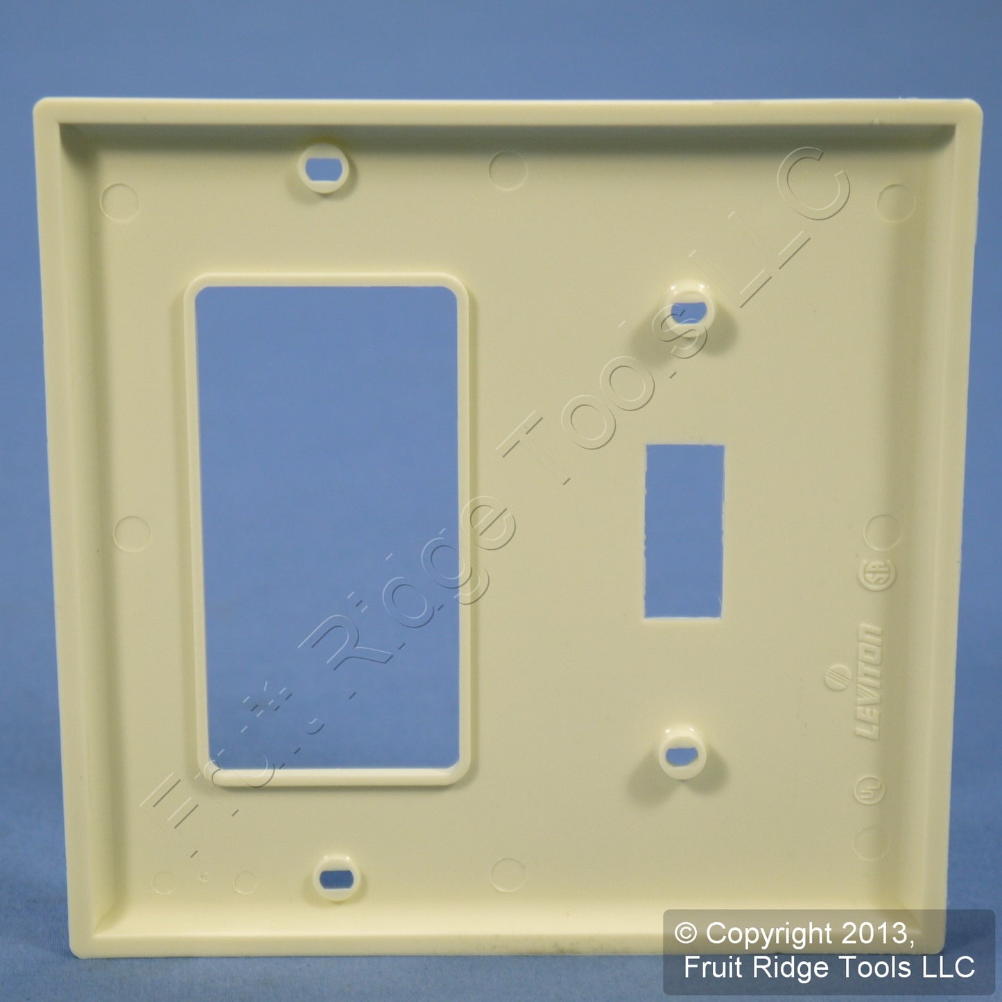 Leviton 80707-A Almond 2-Gang Toggle Decora Unbreakable Nylon Wallplate Cover