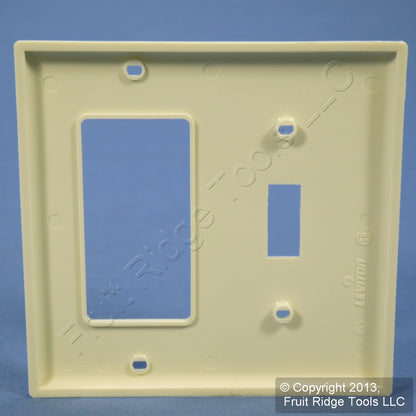 Leviton 80707-A Almond 2-Gang Toggle Decora Unbreakable Nylon Wallplate Cover