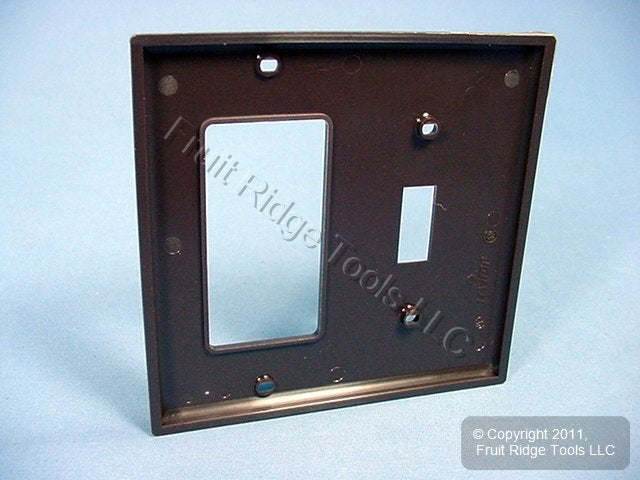 Leviton 80707 Brown 2-Gang Toggle Decora Unbreakable Standard Wallplate Cover