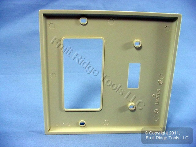 Leviton 80707-I Ivory 2-Gang Toggle Decora GFI Unbreakable Nylon Wallplate Cover
