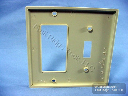 Leviton 80707-I Ivory 2-Gang Toggle Decora GFI Unbreakable Nylon Wallplate Cover