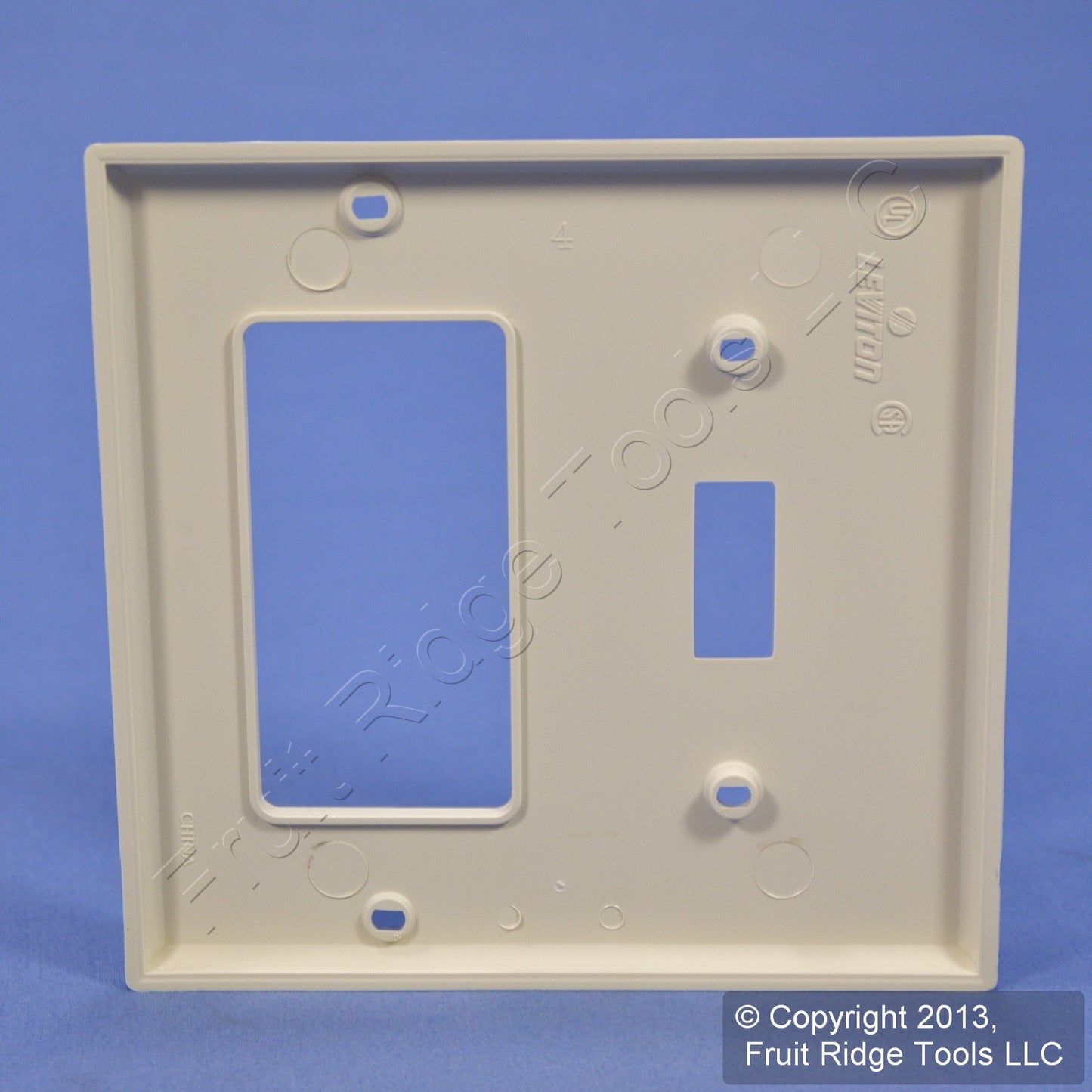 Leviton 80707-T Light Almond 2-Gang Toggle Decora Unbreakable Wallplate Cover
