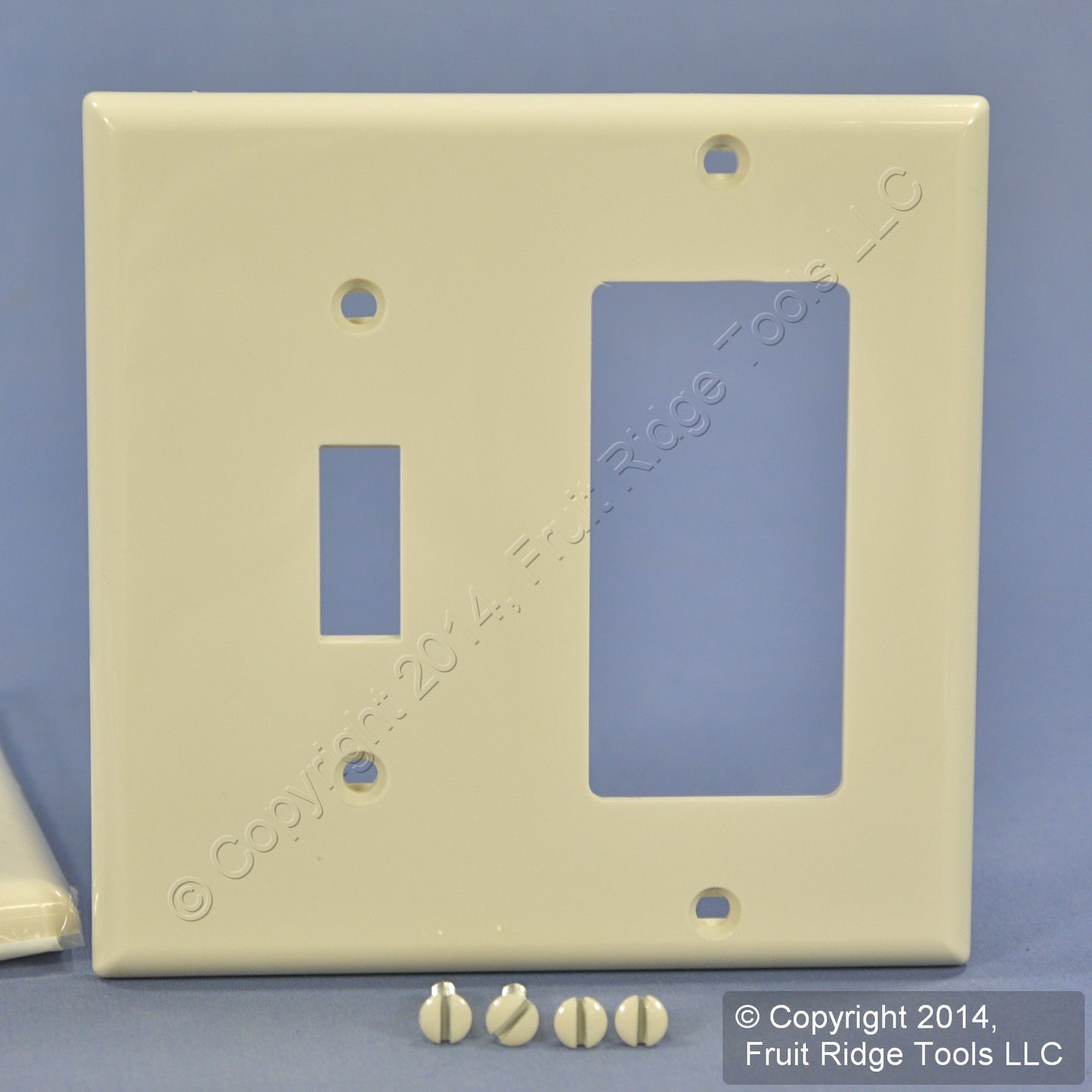 Leviton 80707-T Lt Almond 2-Gang Toggle Decora Unbreakable Wallplate Cover 2pcs