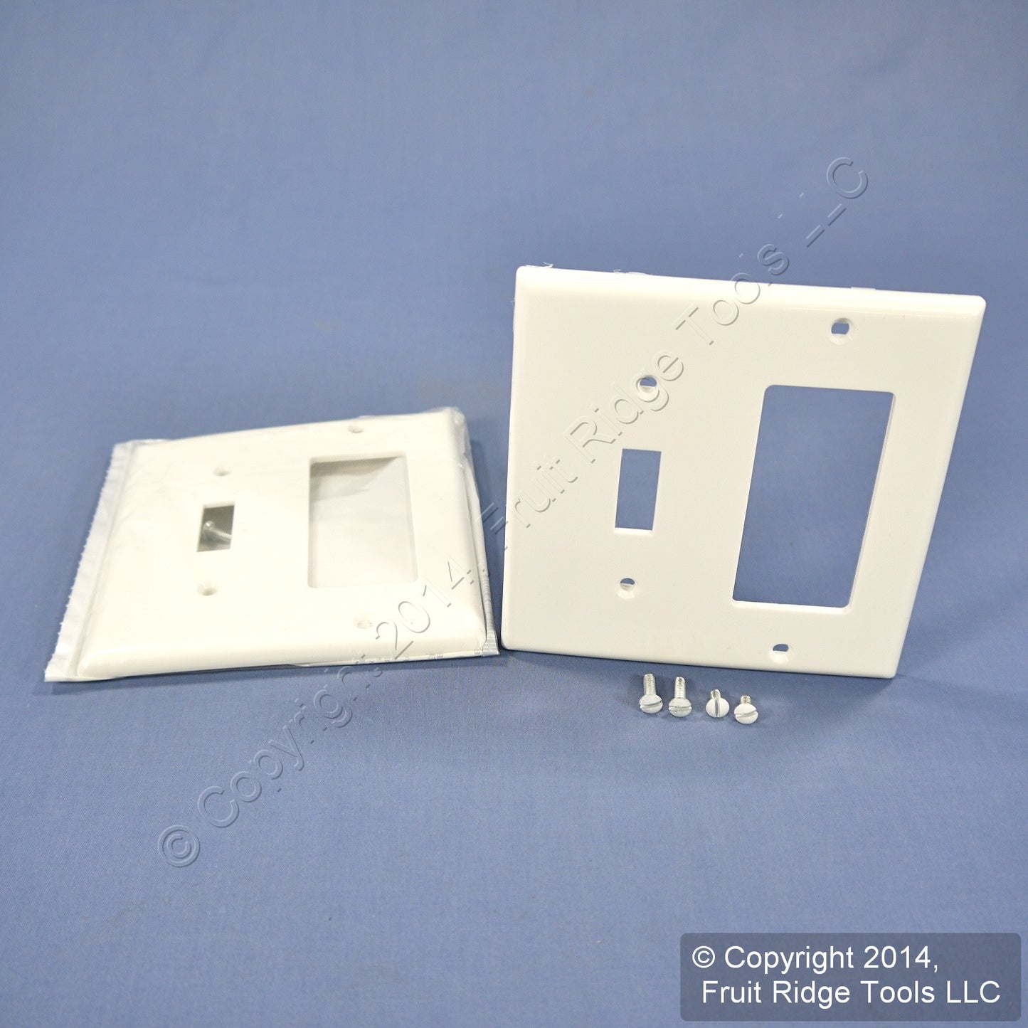 Leviton 80707-W White 2-Gang Toggle Decora GFCI Unbreakable Wallplate Cover 2pcs