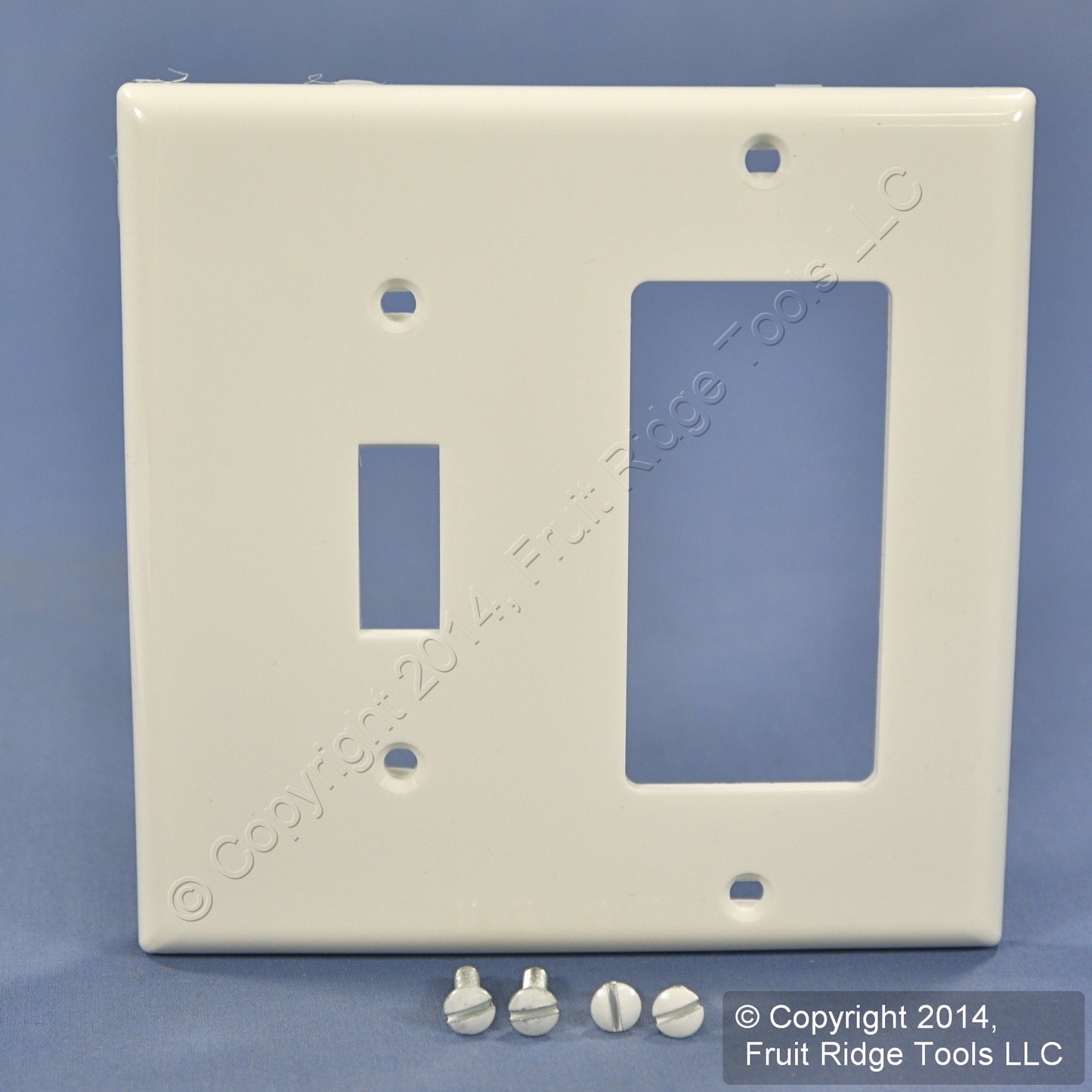 Leviton 80707-W White 2-Gang Toggle Decora GFCI Unbreakable Wallplate Cover 2pcs