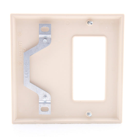 Leviton 80708-I Ivory 2-Gang Blank Decora Unbreakable Wallplate Cover StrapMount