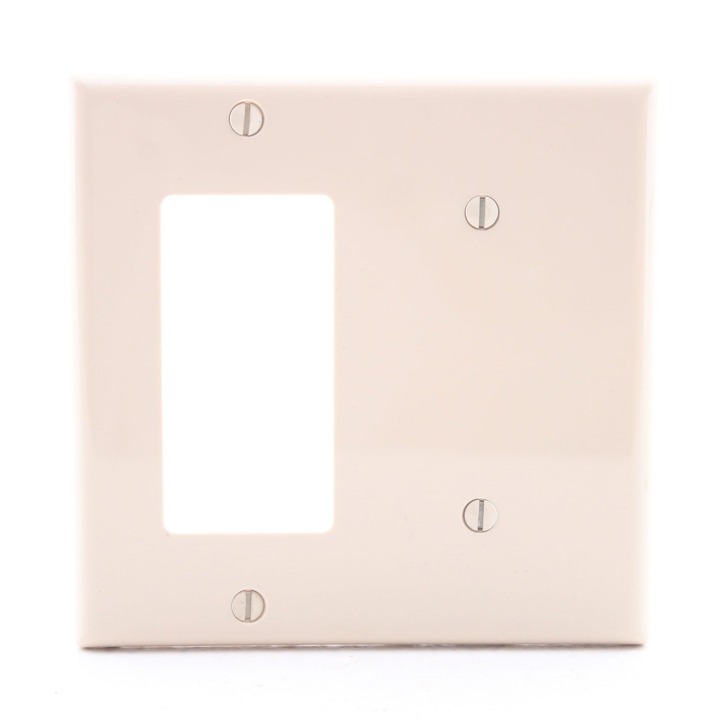 Leviton 80708-I Ivory 2-Gang Blank Decora Unbreakable Wallplate Cover StrapMount