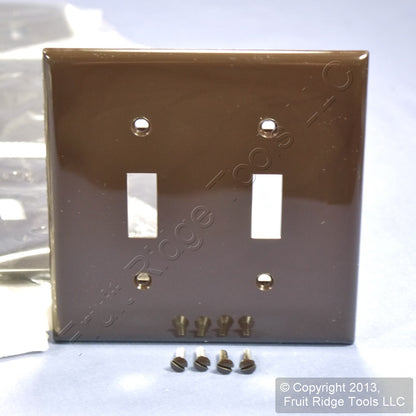 Leviton 80709 Brown 2-Gang Toggle Switch Unbreakable Standard Wallplates 25pcs
