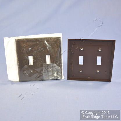 Leviton 80709 Brown 2-Gang Toggle Switch Unbreakable Standard Wallplates 25pcs