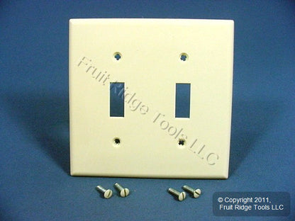 Leviton 80709-A Almond 2-Gang Toggle Unbreakable Nylon Standard Wallplate Cover