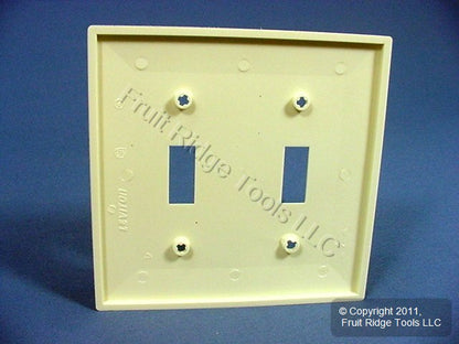 Leviton 80709-A Almond 2-Gang Toggle Unbreakable Nylon Standard Wallplate Cover