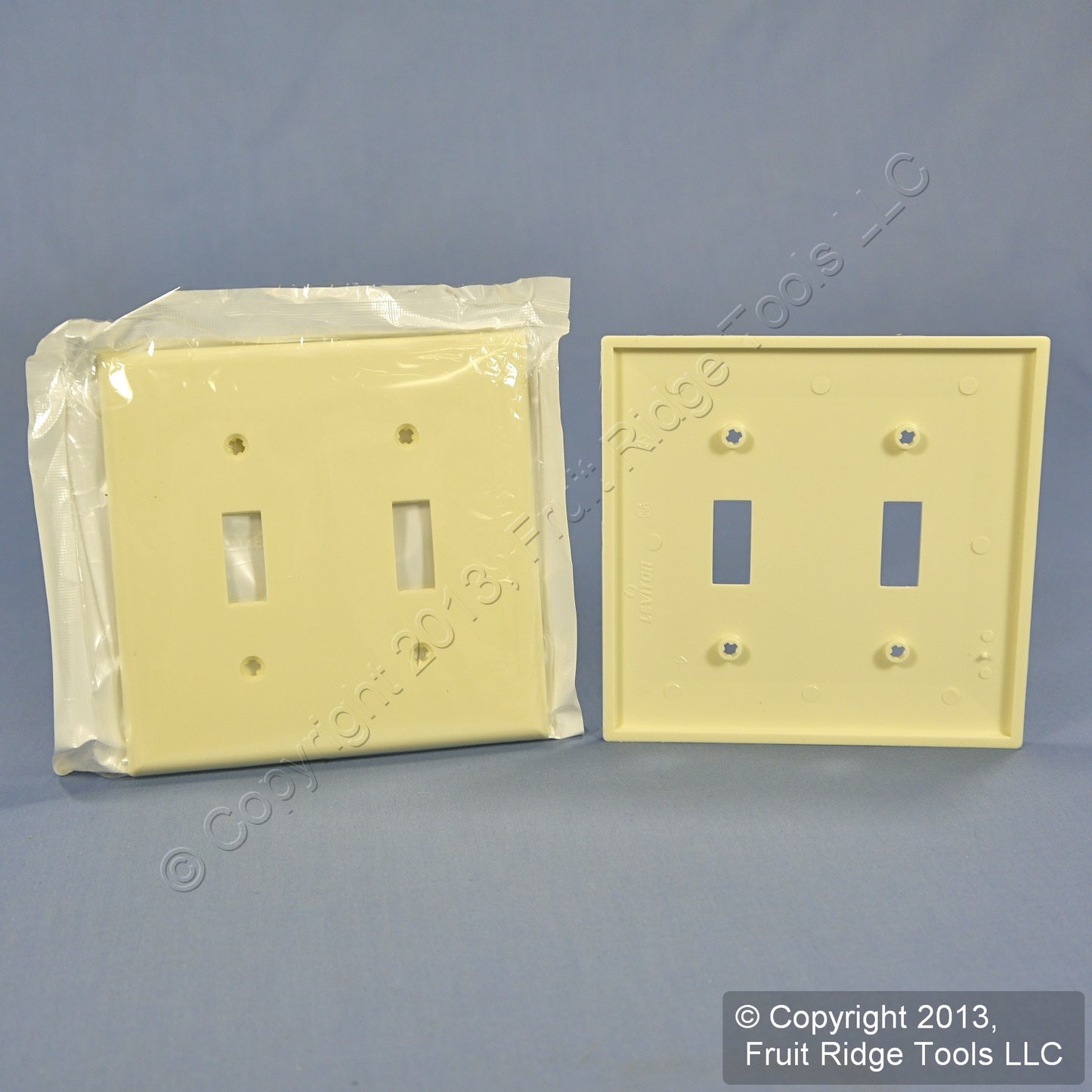 Leviton 80709-A Almond 2-Gang Toggle Switch Unbreakable Nylon Wallplates 2pcs