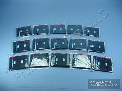 Leviton 80709-E Black 2-Gang Toggle Switch Unbreakable Nylon Wallplates 15pcs