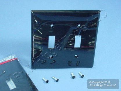 Leviton 80709-E Black 2-Gang Toggle Switch Unbreakable Nylon Wallplates 15pcs