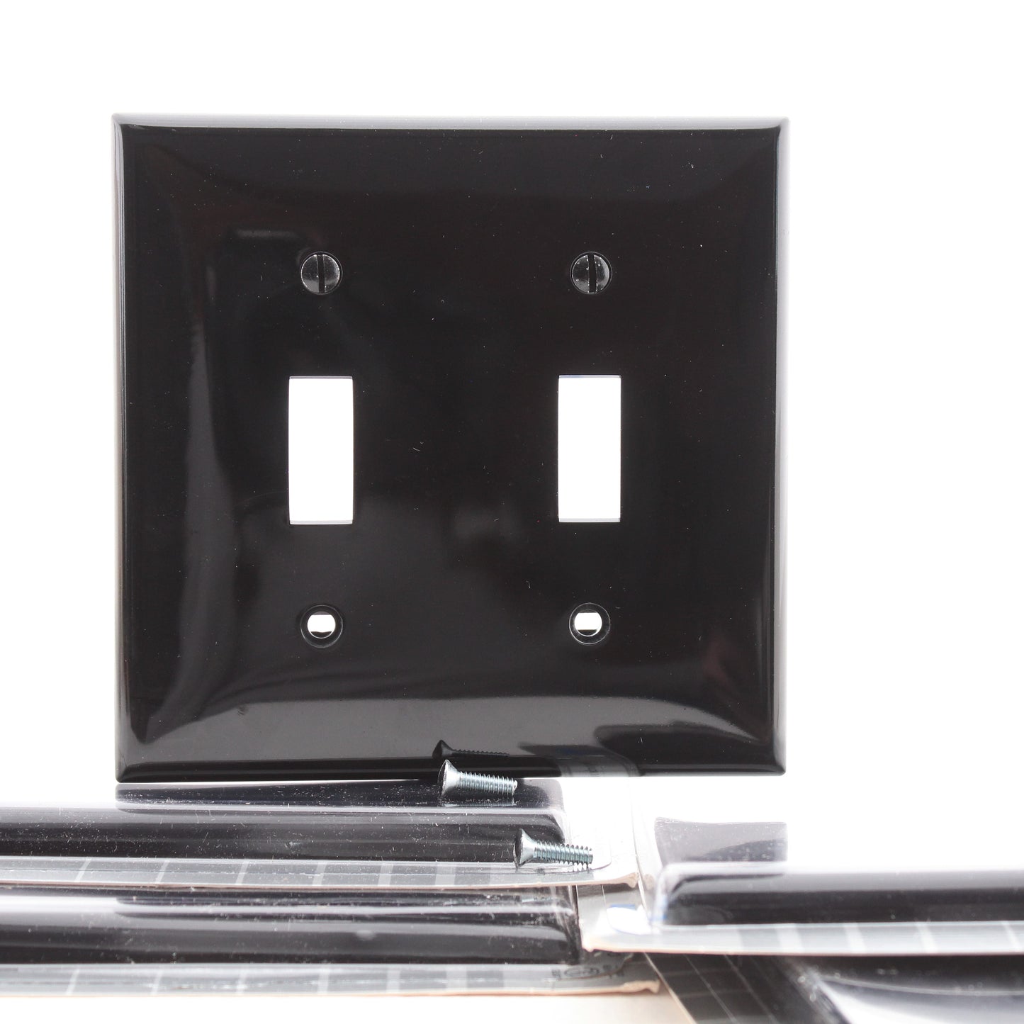 Leviton 80709-E Black 2-Gang Toggle Unbreakable Standard Wallplate Cover 5pcs