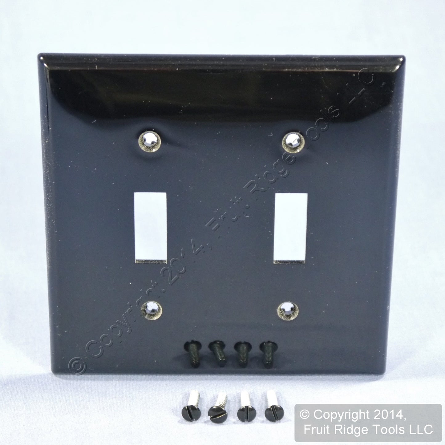 Leviton 80709-E Black 2-Gang Toggle Unbreakable Nylon Standard Wallplate Cover