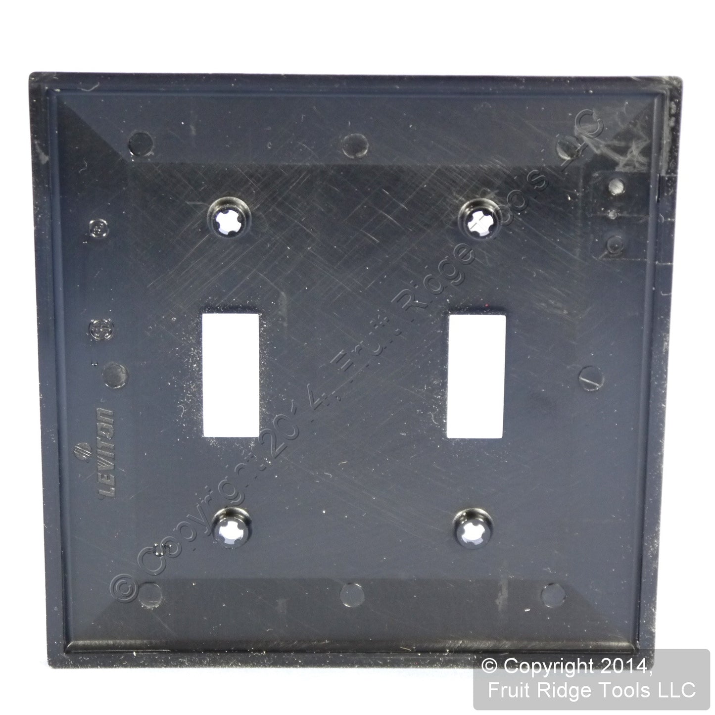 Leviton 80709-E Black 2-Gang Toggle Unbreakable Nylon Standard Wallplate Cover