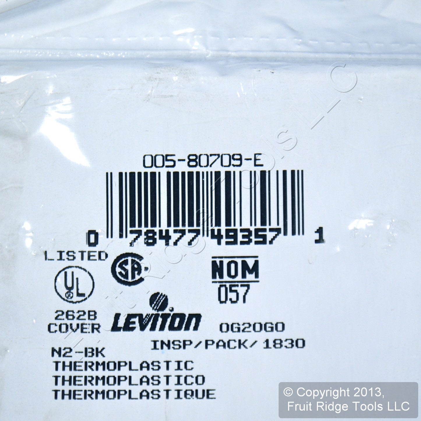 Leviton 80709-E Black 2-Gang Toggle Unbreakable Standard Wallplate Cover 2pcs