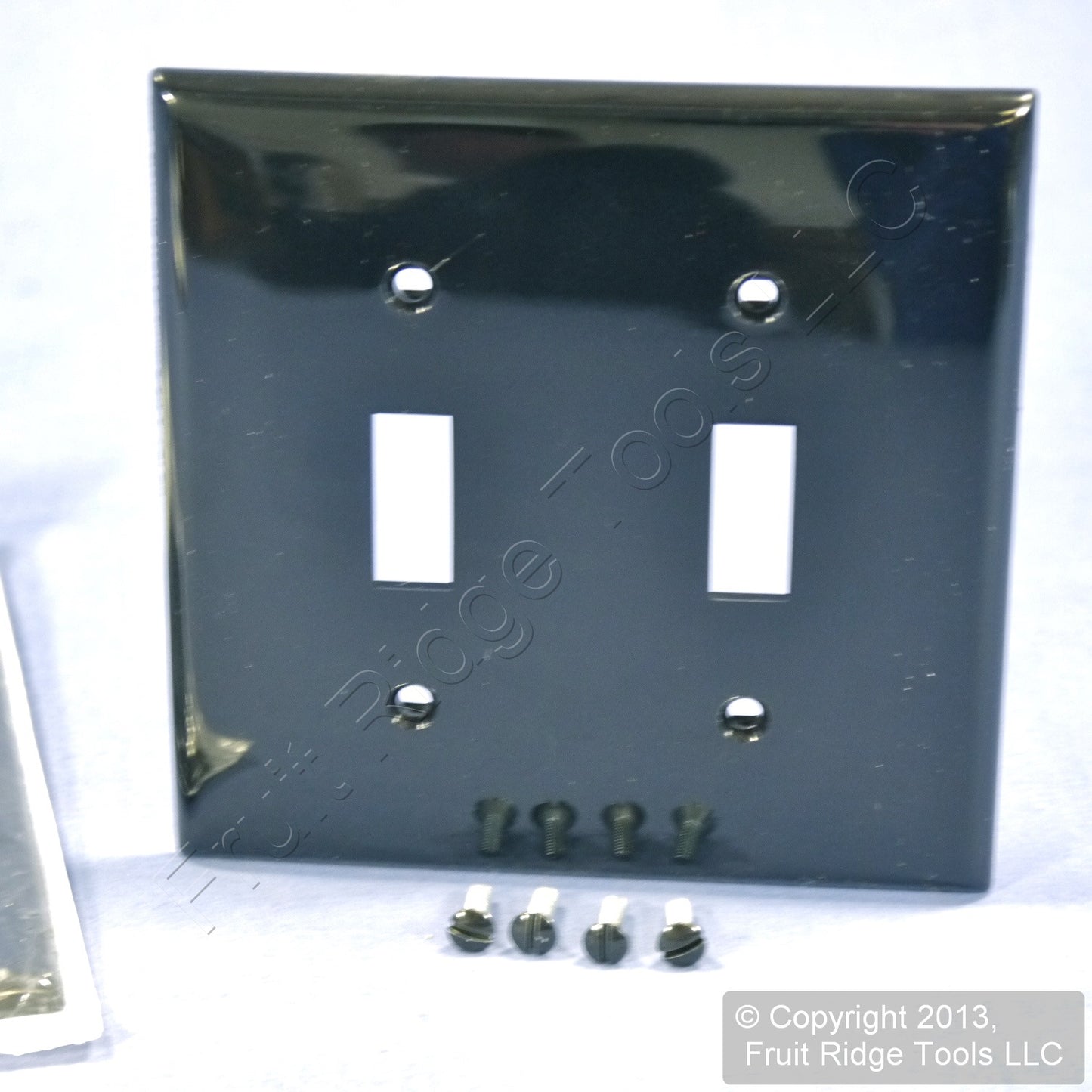Leviton 80709-E Black 2-Gang Toggle Unbreakable Standard Wallplate Cover 2pcs
