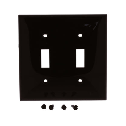 Leviton 80709 Brown 2-Gang Toggle Switch Unbreakable Nylon Standard Wallplate