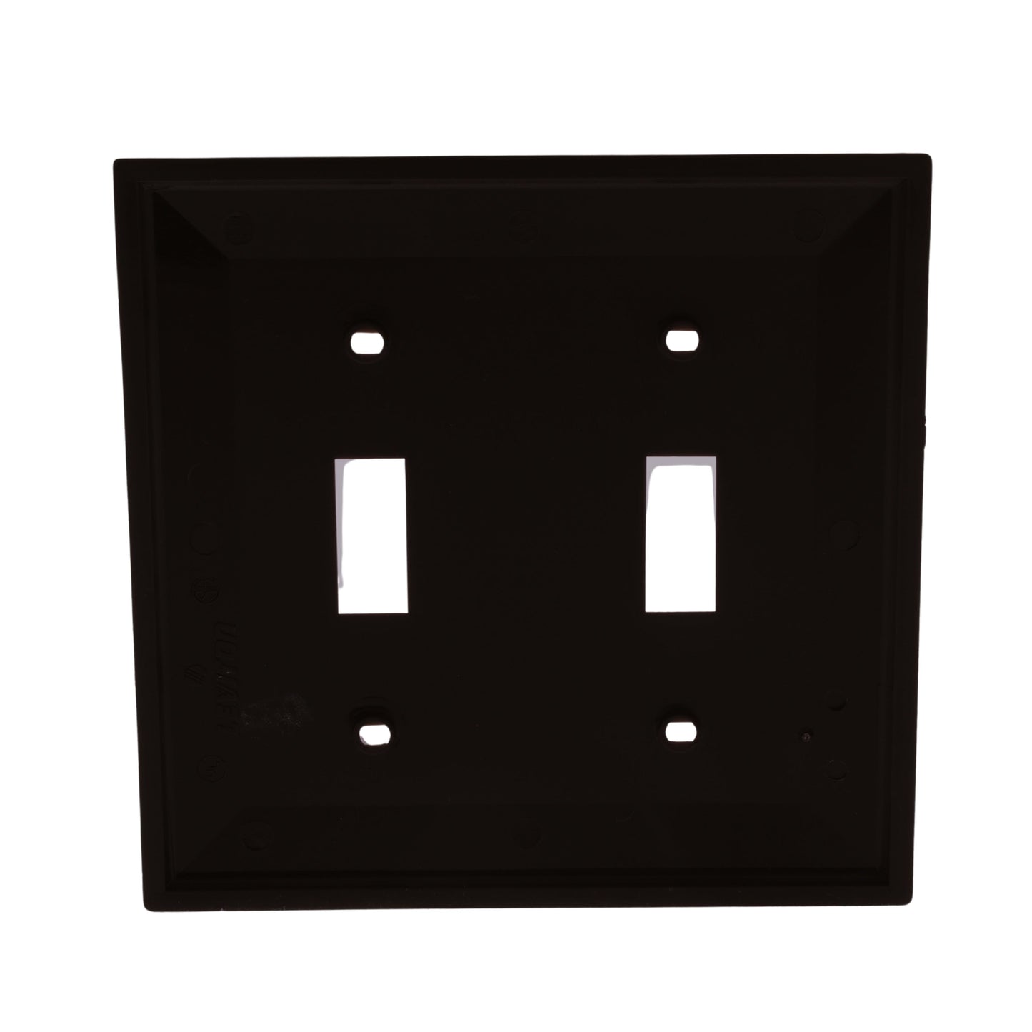 Leviton 80709 Brown 2-Gang Toggle Switch Unbreakable Nylon Standard Wallplate
