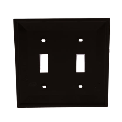 Leviton 80709 Brown 2-Gang Toggle Unbreakable Nylon Standard Wallplate Cover 2pc