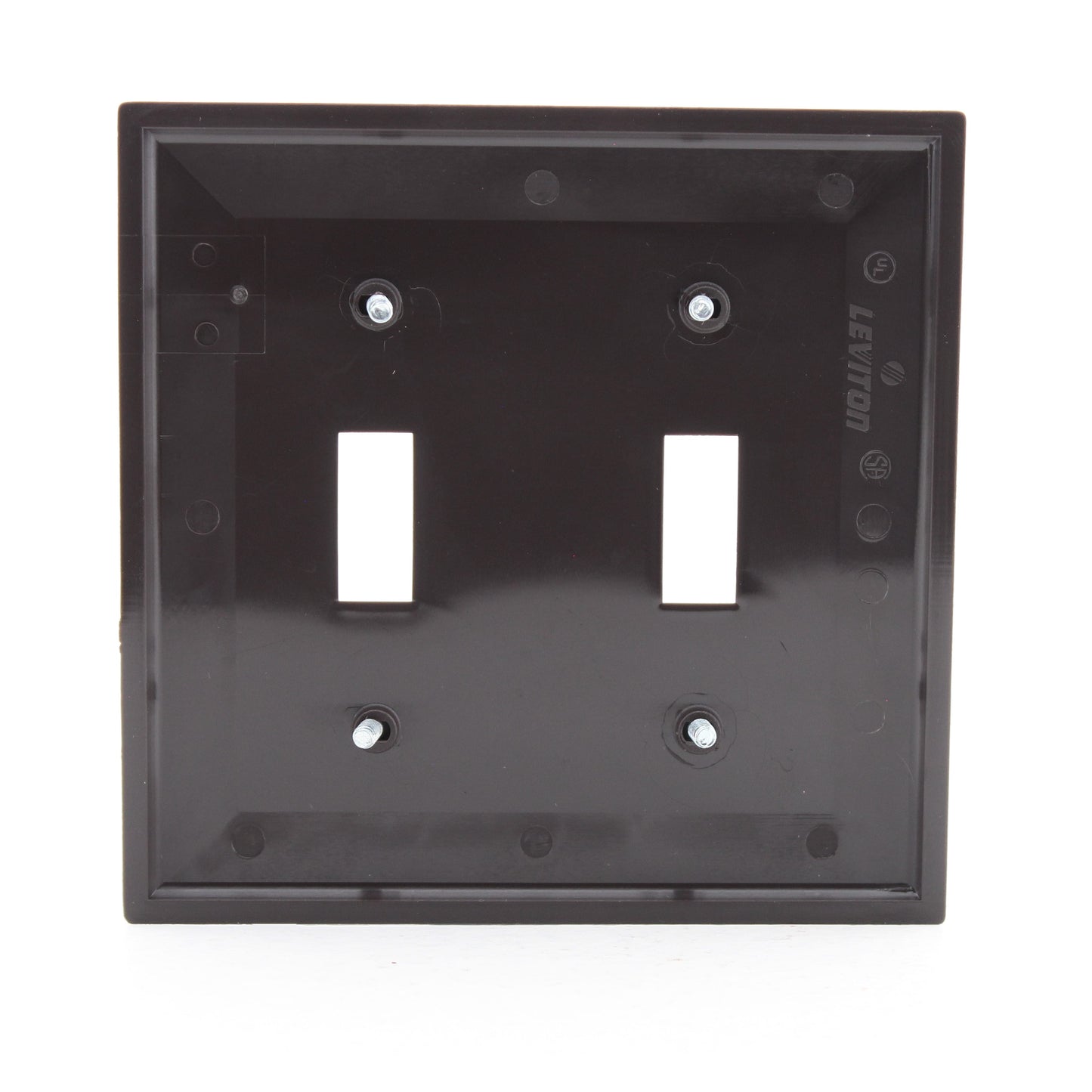 Leviton 80709 Brown 2-Gang Toggle Unbreakable Nylon Standard Wallplate Cover 2pc