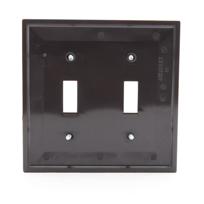 Leviton 80709 Brown 2-Gang Toggle Unbreakable Nylon Standard Wallplate Cover 2pc