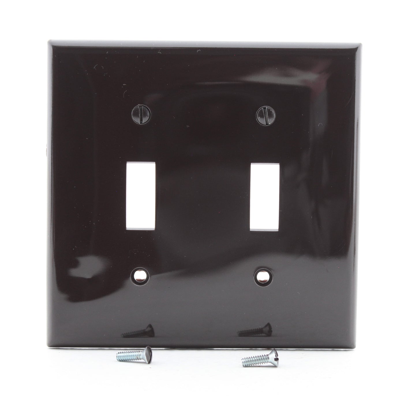 Leviton 80709 Brown 2-Gang Toggle Unbreakable Nylon Standard Wallplate Cover 2pc