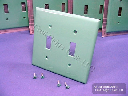 Leviton 80709-GN Green 2-Gang Toggle Switch Unbreakable Nylon Wallplates 5pcs